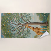 キリンの天蓋 ビーチタオル (正面)