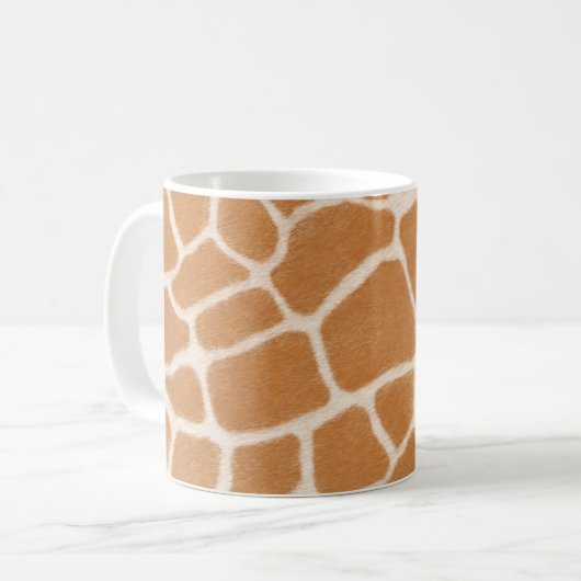 キリンの斑点リアルな動物の毛皮の野生動物 コーヒーマグカップ (正面左)
