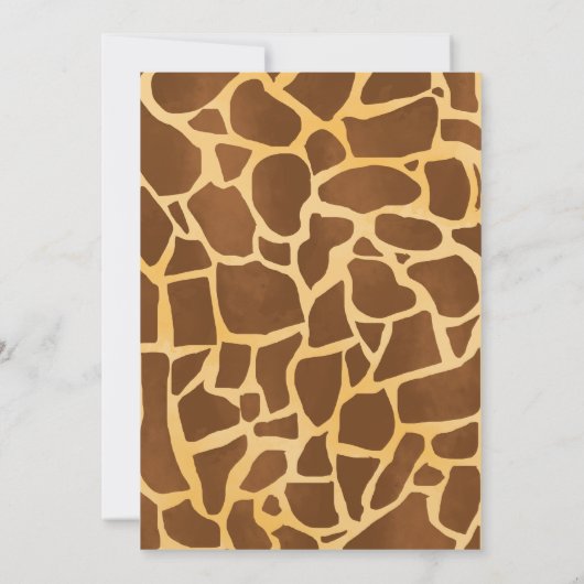 キリンの最初誕生日のパーティの招待状 招待状 (裏面)