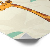 キリンの木のヴィンテージパターン。 ポスター (角)