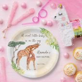 キリンの母とベビーアフリカのサファリの赤ちゃんシャワー ペーパープレート (パーティー)