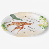 キリンの母とベビーアフリカのサファリの赤ちゃんシャワー ペーパープレート (アングル)