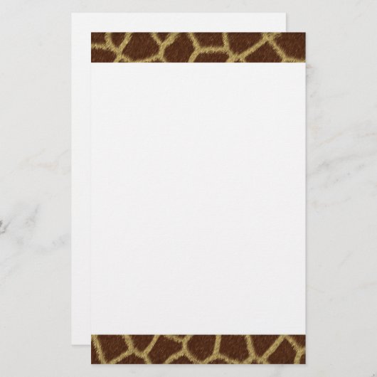 キリンの毛皮のデザインの文房具 便箋 (正面/裏面)