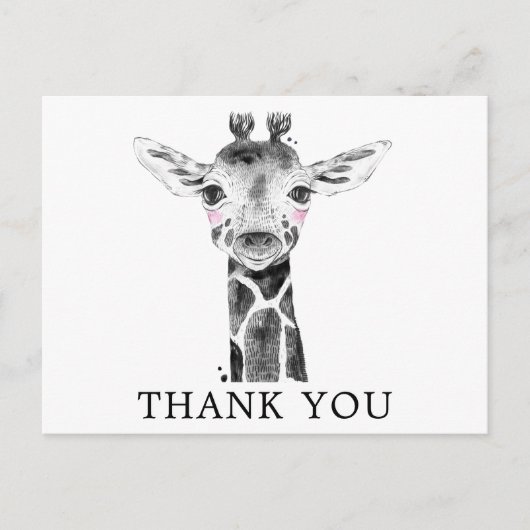 キリンの水の色サファリ動物ありがとう ポストカード (正面)