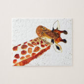 キリンの水彩動物サファリの子供のユーモア動物園 ジグソーパズル (横)