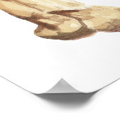 キリンの水彩画「ペンギンの舐め師」 ポスター (角)