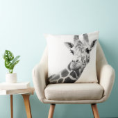 キリンの白黒ポートレート クッション (椅子)