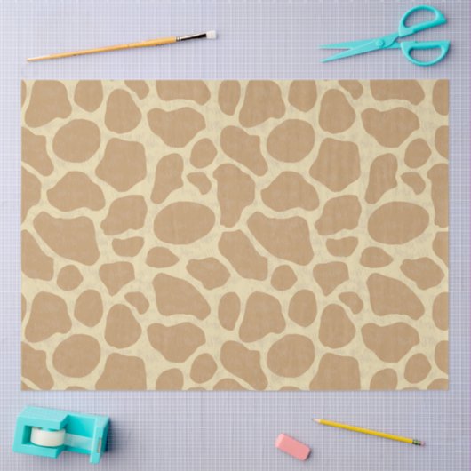 キリンの皮，動物の皮膚模様，砂漠の模様 薄葉紙 (クラフト)