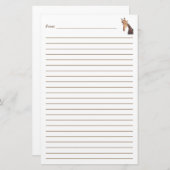 キリンの絵画頭部文房具 便箋 (正面/裏面)