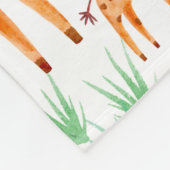 キリンの美しい水色パーソナライズされた動物 フリースブランケット (角)