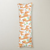 キリンの美しい水色パーソナライズされた動物 ボディピロー (裏面 (縦))