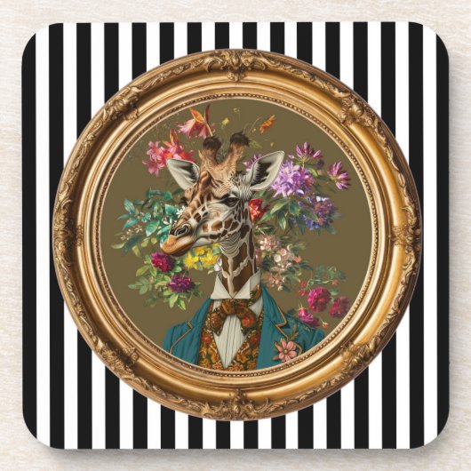 キリンの肖像画ウォールアート コースター (正面)