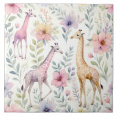 キリンの花の壁画 タイル (正面)