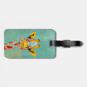 キリンの荷物のラベルをかいま見る金ゴールド ラゲッジタグ (裏面横)