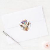 キリンの誕生日おめでとう ラウンドシール (封筒)
