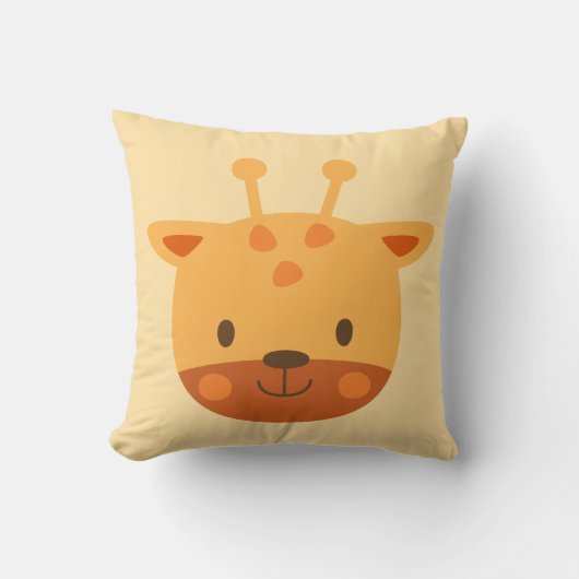 キリンの誕生日子供アート クッション (正面)