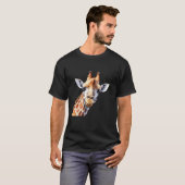 キリンの顔 首 横顔 キリンマニア 楽しい Tシャツ (正面フル)
