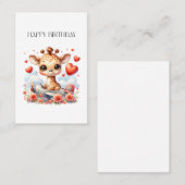キリンの飛行機の誕生日 名刺 (正面/裏面)