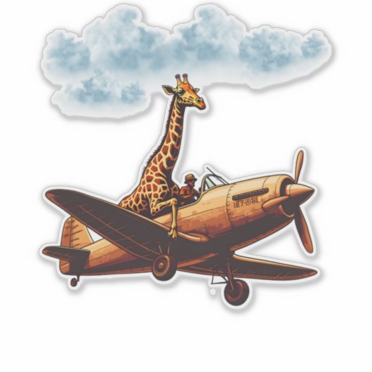 キリンの飛行機 シール (正面)