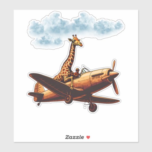 キリンの飛行機 シール (シート)