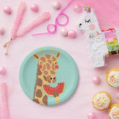 キリンの食べ物のスイカのパーティー ペーパープレート (パーティー)