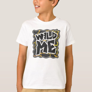 キリンの黒くおよび黄色のプリント Tシャツ