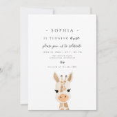 キリンの1歳の誕生日 招待状 (正面)