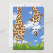 キリンの3歳の誕生日パーティー 招待状 (正面)