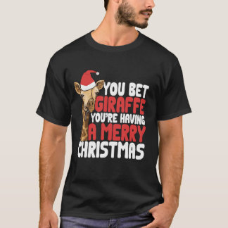 キリンはあなたは楽しいクリスマスギを持っているだろう Tシャツ