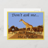 キリンはなぜ道路を渡った？ ポストカード (正面/裏面)