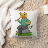 キリンはペインター絵を描ブ クッション (ブランケット)