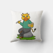 キリンはペインター絵を描ブ クッション (裏面)