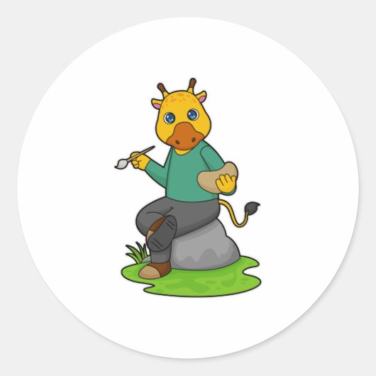 キリンはペインター絵を描ブ ラウンドシール (正面)