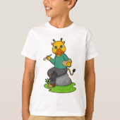 キリンはペインター絵を描ブ Tシャツ (正面)