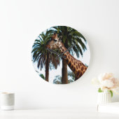 キリンは舌を覗き出し ラージ壁時計 (ホーム)