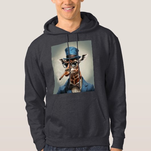 キリンは葉巻で帽子をかぶっている パーカ (正面)