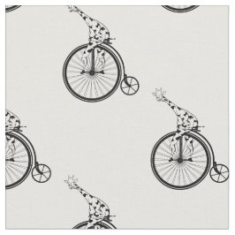 キリンは1ペニーの農耕自転車に乗っている ファブリック