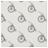 キリンは1ペニーの農耕自転車に乗っている ファブリック (見本)