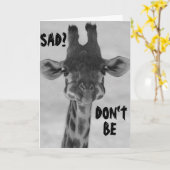 キリンは「悲しむな」誕生日はおもしろい カード (黄色い花)