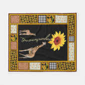 キリンひまわり私の太陽の光 フリースブランケット (正面(横))