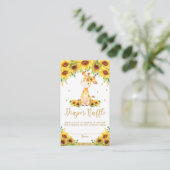 キリンひまわり赤ちゃんシャワーおむつラッフル エンクロージャーカード (スタンド正面)