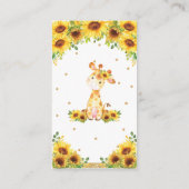 キリンひまわり赤ちゃんシャワー本を持ってくる エンクロージャーカード (裏面)