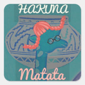 キリンよくはしゃぐアート:アフリカの喜び スクエアシール (正面)