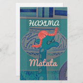 キリンよくはしゃぐアート：アフリカの喜び 便箋 (正面/裏面)