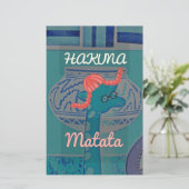 キリンよくはしゃぐアート：アフリカの喜び 便箋 (スタンド正面)