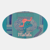 キリンよくはしゃぐアート:アフリカの喜び 楕円形シール (正面)