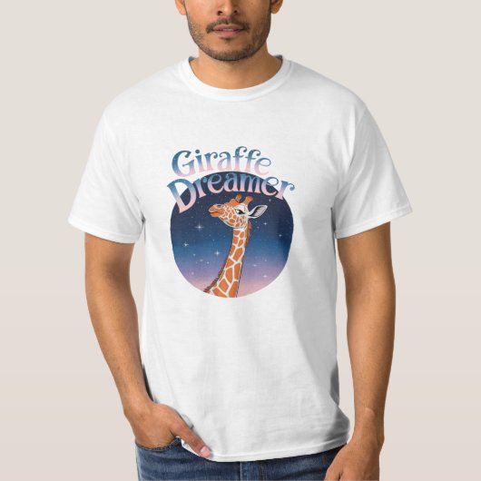 キリンよくはしゃぐ愛好家のためのデザイン Tシャツ (正面)