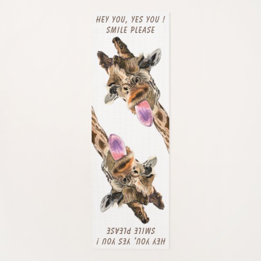 キリンよくはしゃぐ舌アウトヨガマットギフトおもしろい ヨガマット (正面)