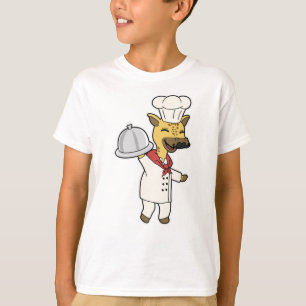 キリンをシェフとして料理エプロン&プラッタ Tシャツ