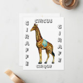 キリンを実行するヴィンテージサーカス ノートカード (正面/裏面インサイチュ)